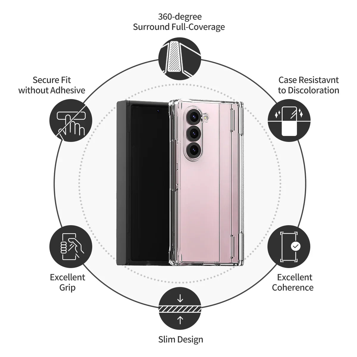 Araree Samsung Z Fold 6 Nukin 360 Case - Clear - Tashqila Araree Samsung Z Fold 6 Nukin 360 Case - Clear - Tashqila